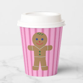 Spaß und Extravagant Pink Gingerbread Man Pappbecher