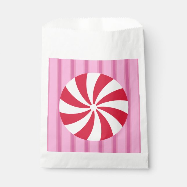 Spaß und Extravagant Pink Weihnachten Pfefferminzb Geschenktütchen (Vorderseite)