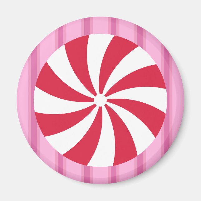 Spaß und Extravagant Pink Weihnachten Pfefferminzb Magnet (Vorne)