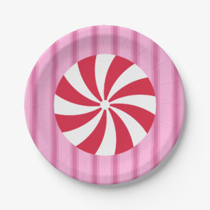Spaß und Extravagant Pink Weihnachten Pfefferminzb Pappteller