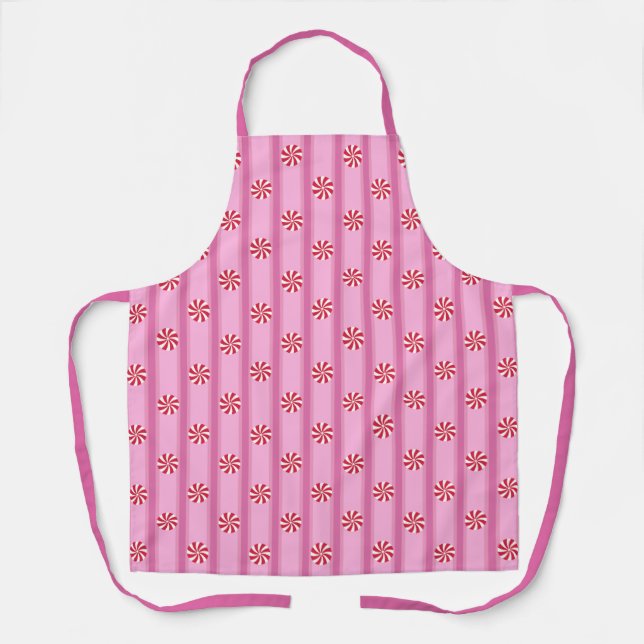 Spaß und Extravagant Pink Weihnachten Pfefferminzb Schürze (Vorderseite)