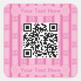 Spaß und Extravagant rosa Prätzel QR Quadratischer Aufkleber