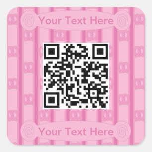 Spaß und Extravagant rosa Prätzel QR Quadratischer Aufkleber