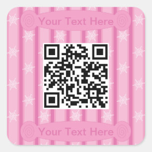 Spaß und Extravagant rosa Snowflake QR-Code Quadratischer Aufkleber