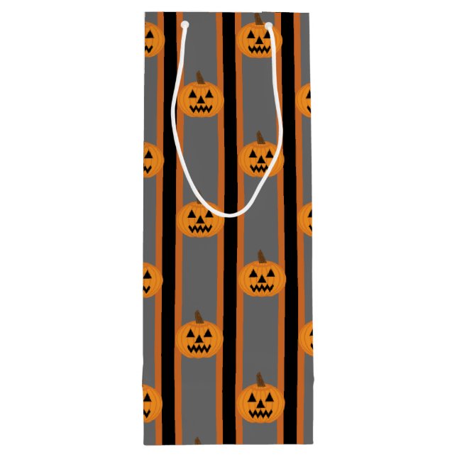 Spaß und Extravagante Halloween-Kürbis Geschenktüte Für Weinflaschen (Rückseite)