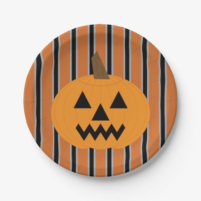 Spaß und Extravagante Halloween-Kürbis Pappteller (Vorderseite)