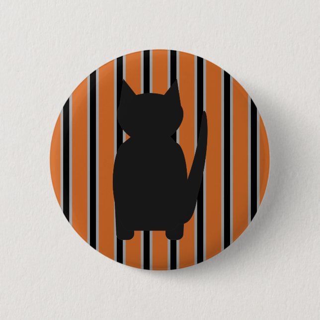 Spaß und Extravagante Halloween Schwarze Silhouett Button (Vorderseite)