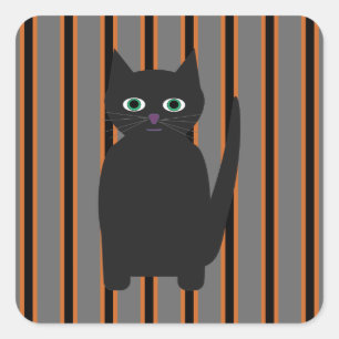 Spaß und Extravagante Halloween-Schwarzkatzen Quadratischer Aufkleber