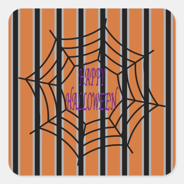 Spaß und Extravagante Halloween-Spinnwache Quadratischer Aufkleber (Vorderseite)