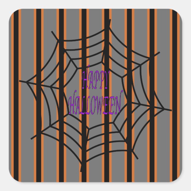 Spaß und Extravagante Halloween-Spinnwache Quadratischer Aufkleber (Vorderseite)