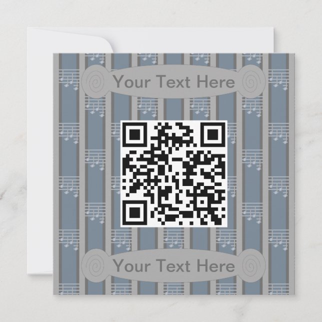 Spaß und Extravagante Musiknoten QR-Code Einladung (Vorderseite)