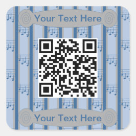 Spaß und Extravagante Musiknoten QR-Code Quadratischer Aufkleber