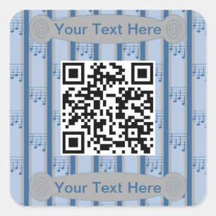 Spaß und Extravagante Musiknoten QR-Code Quadratischer Aufkleber