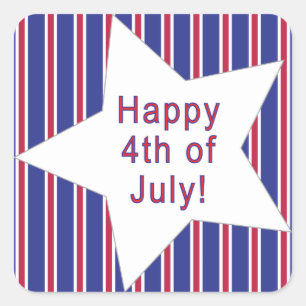 Spaß und Extravagante Patriotische US Flagge Quadratischer Aufkleber