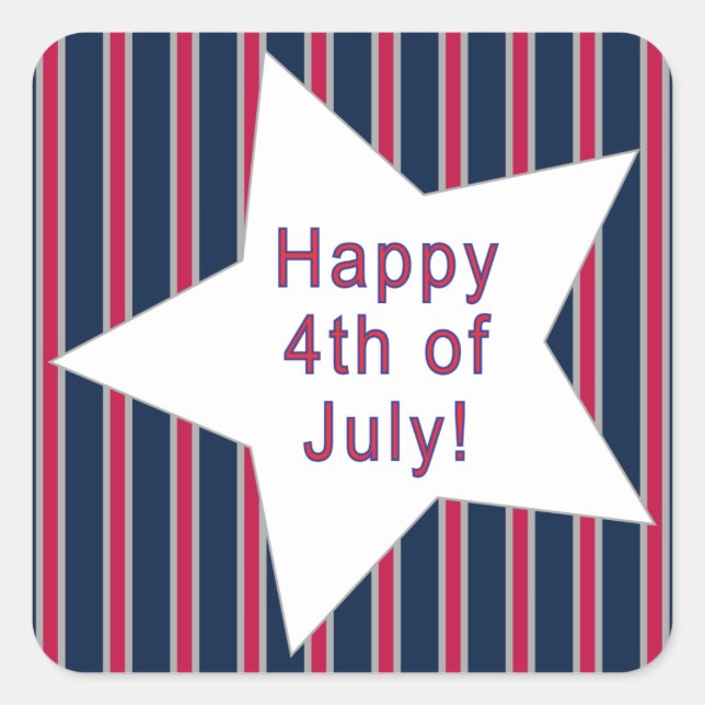 Spaß und Extravagante Patriotische US Flagge Quadratischer Aufkleber (Vorderseite)