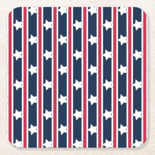 Spaß und Extravagante Patriotische US Flagge Rechteckiger Pappuntersetzer