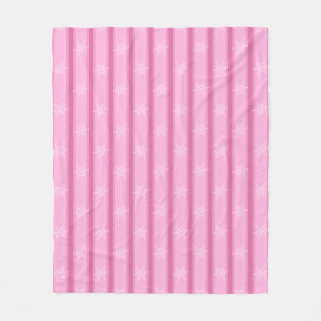 Spaß und Extravagante rosa Schneeflocke Fleecedecke (Vorderseite)