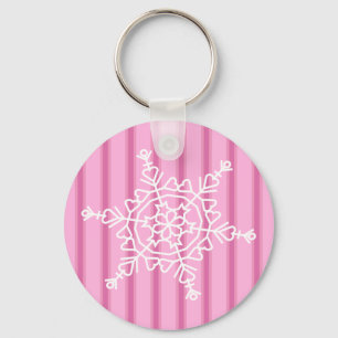 Spaß und Extravagante rosa Schneeflocke Schlüsselanhänger