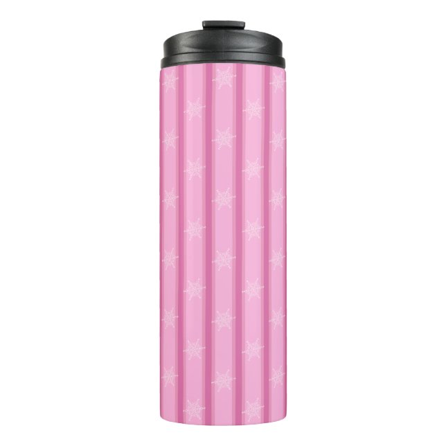 Spaß und Extravagante rosa Schneeflocke Thermosbecher (Vorderseite)