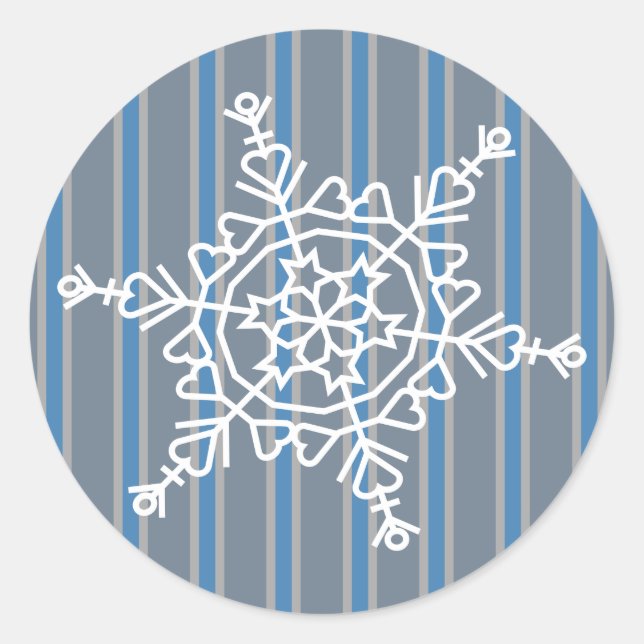 Spaß und Extravagante Schneeflocke Runder Aufkleber (Vorderseite)