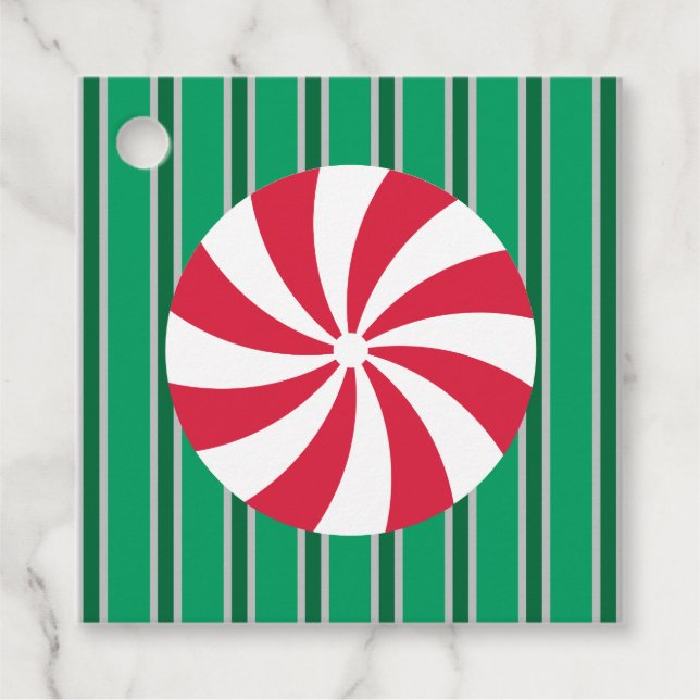 Spaß und Extravagante Weihnachten Pfefferminzbonbo Geschenkanhänger (Vorderseite)