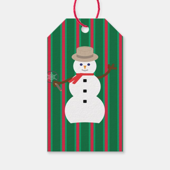 Spaß und Extravagante Weihnachten Snowman Detectiv Geschenkanhänger (Vorderseite)