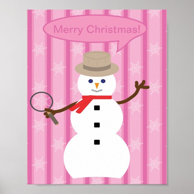 Spaß und Extravagante Weihnachten Snowman Detectiv Poster (Vorne)