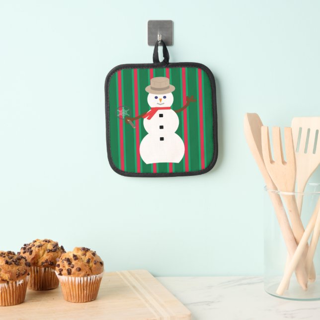 Spaß und Extravagante Weihnachten Snowman Detectiv Topflappen (Insitu (Hängend))