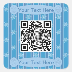 Spaß und Extravaganter Blue Snowflake QR Code Quadratischer Aufkleber