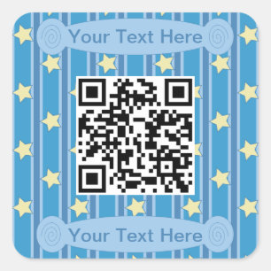 Spaß und Extravaganter gelber Star QR Code Quadratischer Aufkleber