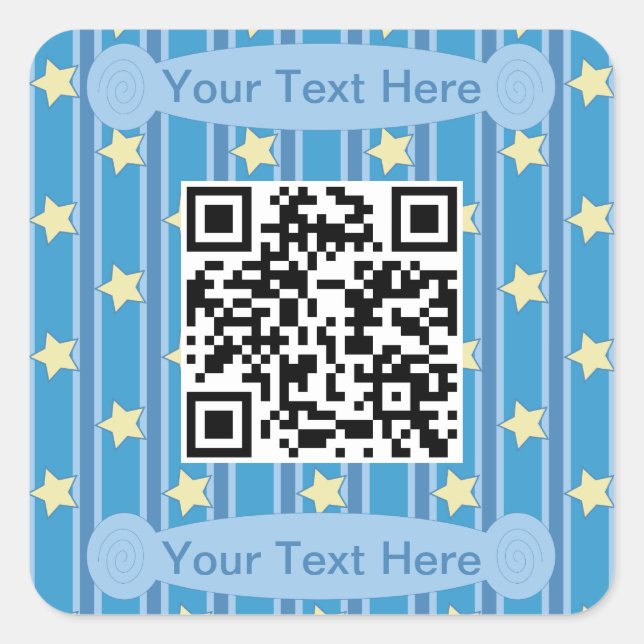 Spaß und Extravaganter gelber Star QR Code Quadratischer Aufkleber (Vorderseite)