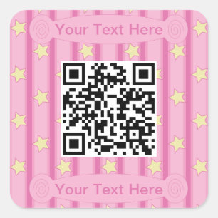 Spaß und Extravaganter gelber Star QR Code Quadratischer Aufkleber