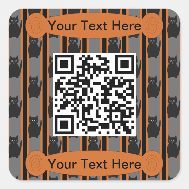 Spaß und Extravaganter Halloween-QR-Code Quadratischer Aufkleber (Vorderseite)