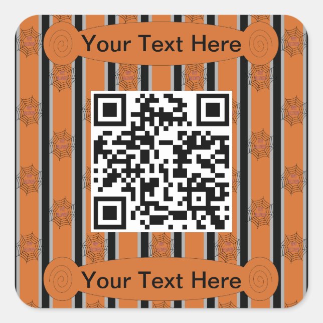 Spaß und Extravaganter Halloween Spider Web QR Cod Quadratischer Aufkleber (Vorderseite)