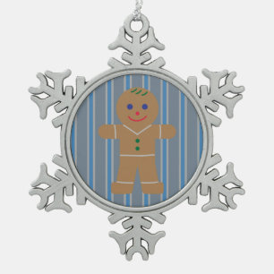 Spaß und Extravaganter Lebkuchenmann Schneeflocken Zinn-Ornament