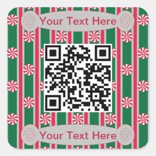 Spaß und Extravaganter Peppermint QR-Code Quadratischer Aufkleber
