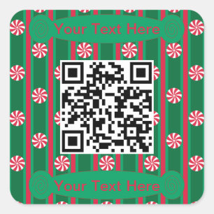 Spaß und Extravaganter Peppermint QR-Code Quadratischer Aufkleber