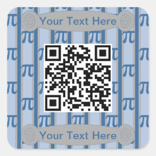 Spaß und Extravaganter PII 3.142 QR-Code Quadratischer Aufkleber