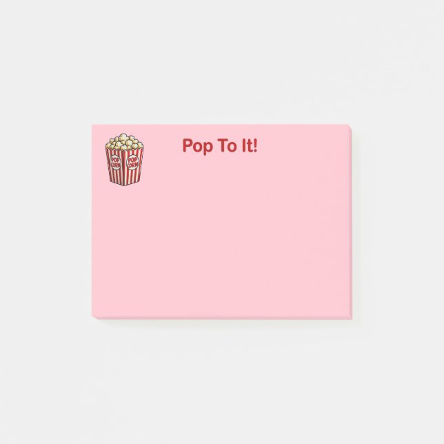 Spaß und Extravaganter "Pop zu ihm" Popcorn Post-it Klebezettel (Vorderseite)