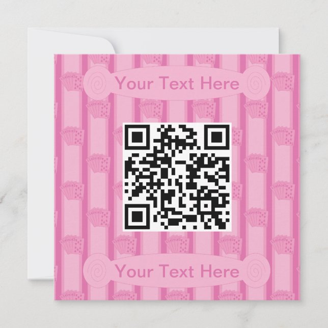 Spaß und Extravaganter Royal Flush QR Code Einladung (Vorderseite)