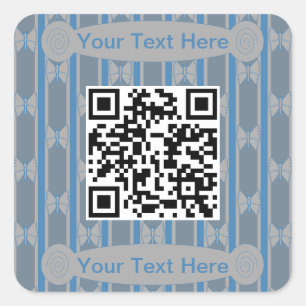 Spaß und Extravaganter Schmetterling QR Code Quadratischer Aufkleber