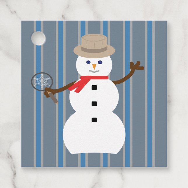 Spaß und Extravaganter Schneemann Detektiv Geschenkanhänger (Vorderseite)