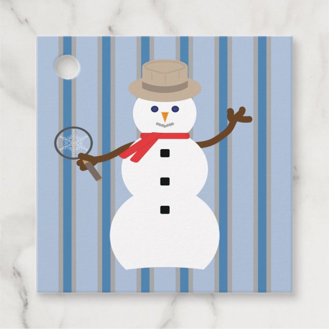 Spaß und Extravaganter Schneemann Detektiv Geschenkanhänger (Vorderseite)