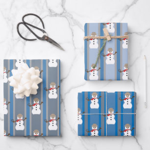 Spaß und Extravaganter Schneemann Detektiv Geschenkpapier Set