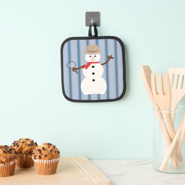 Spaß und Extravaganter Schneemann Detektiv Topflappen (Insitu (Hängend))