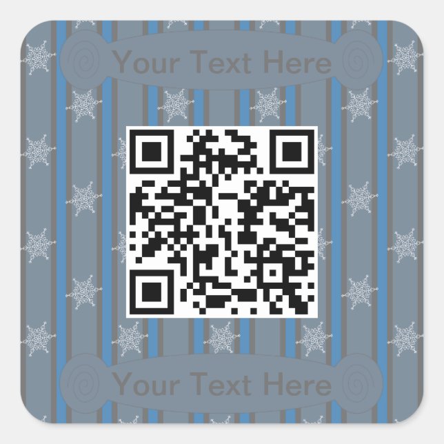 Spaß und Extravaganter Snowflake QR-Code Quadratischer Aufkleber (Vorderseite)