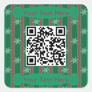 Spaß und Extravaganter Weihnachtsschneeflocken QR- Quadratischer Aufkleber