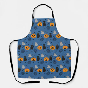 Spaß und fancy Halloween-Katz-Geist-Kürbis-Web Schürze