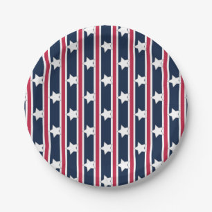 Spaß und Fancy Patriotische Sterne und Streifen Pappteller