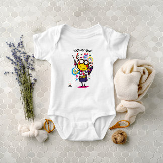 Spaß und farbenfrohe Lehrerin Emoji Baby Strampler